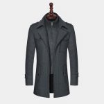 Men Fashion High-End Atmospheric Woolen Overcoat in the Long Thickened Woollen Coat Men - Image 5