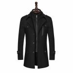 Men Fashion High-End Atmospheric Woolen Overcoat in the Long Thickened Woollen Coat Men - Image 6